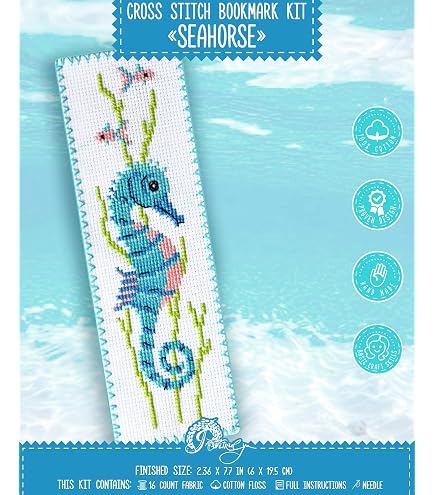 Kit Punto Croce Rainy Day Per Adulti - Segnalibro Da Ricamo Con Tela Aida 16 Punti, 8 Colori, Motivo Carta, Fai Da Te