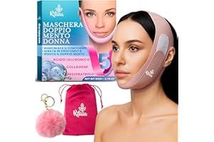 MASCHERA DOPPIO MENTO DONNA + FASCIA DOPPIO MENTO DONNA Ritalia® RITUALE PREMIUM 2 en 1 LIFTING VISO Guaina sweetlift viso V face con COLLAGENE E acido ialuronico che modella e redefinisce