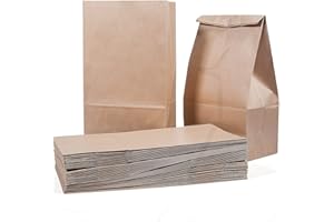 ZARRS Sacs en Papier Kraft,50 Pièces Sacs Cadeau Emballage Sac en Kraft Papier Vintage pour Bonbons Graine Hamburger Thé NoixMariage Fete Anniversaire