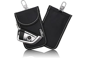 ‎FOAMO 1 Stück FOAMO Keyless Go Schutz Autoschlüssel Codura Oxford Funkschlüssel RFID Abschirmung Blocker Schlüssel-Tasche Schlüsseletui Schwarz Weiß