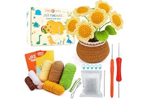 Lonsien Amigurumi Kit Girasol Kit Ganchillos Crochet Crochet Kit Principiantes con Instrucciones en Video Paso a Paso para Adultos y Niños