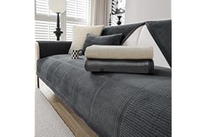 BXAEYIPOR Housse de canapé,Housse de Canapé avec Support Antidérapant,en Forme De L, Housse de Canapé Universelle, Texturée,Solide,pour Le Salon, Plusieurs Tailles.