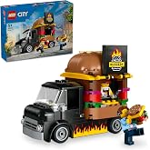 LEGO City Hamburger Truck Vehicle Construction with Vendor Mini Figure and Accessories for Girls and Boys 60404-5 Years and Above
