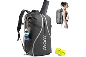 Otaro Tennis Bag with Separated Shoe Compartment (Fits 2 Tennis Rackets) Including Racket Protection | Premium Tennis Backpack for Men & Women | Unisex