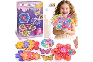 Veftsvy Bastelset Kinder ab 6 4 5 Jahre, Blumen Basteln Mädchen 8 10 6 5 7 9 Jahre, Geschenk Mädchen 4 5 6 7 8 9 10 Jahres, Kreativ Set für Kinder, mit Pailletten Basteln Kinders (Blume)