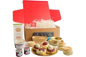 THE ARTISAN FOOD COMPANY Afternoon Tea Hamper | British Gift Hamper With Sweat & Savoury Treats | Includes Scones, Clotted Cream, Strawberry Jam, Biscuits & Tea Bags | Hampers & Gourmet Gifts