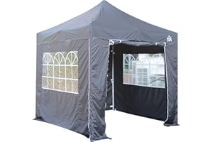 All Seasons Gazebos 2.5x2.5m Totalmente Impermeable Pop up Gazebo Incluye 4 Paredes Laterales Premium - Negro
