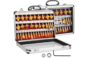 GENERIC Yueqing Zhongji Router Bit Set of 35 Pieces Router bits 1/2 Inch Shank-12.7MM Shank 35pcs Expert Router Bit Kit C3 Alloy Blade Router bits for Precision Carving and Versatile Applications