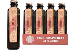 LE Tribute Pink Grapefruit Soda | Case of 24 x 200ml Bottles | Multipack | Made with Natural Grapefruit, Orange and Lemon Juice | Premium Mixer | Perfect for a Paloma Cocktail