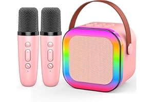 Dislocati Cadeau Fille 3-12 Ans,Micro Karaoke Enfant avec 2 Micro sans Fil Bluetooth Jouet Fille 3-12 Ans Micro Enfant pour Chanter Fille Cadeaux Noel - Karaoké Fêtes et Jeux à la Maison