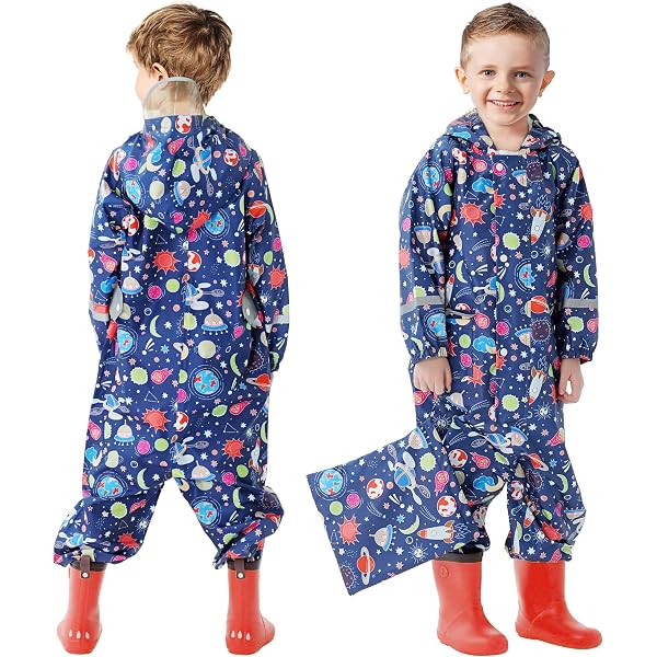 Combinaison De Pluie Enfant Imperméable - Avec Capuche, Bandes Réfléchissantes, Motif Licorne Ou Dinosaure - Taille 1 à 9 Ans