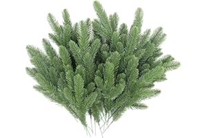 Laelfe Rami di Abete Artificiale, Aghi di Pino Piante Rami di Pino Artificiali per Natalizia Ghirlanda Corona Decorazione per la Casa Giardino (30 Pezzi)