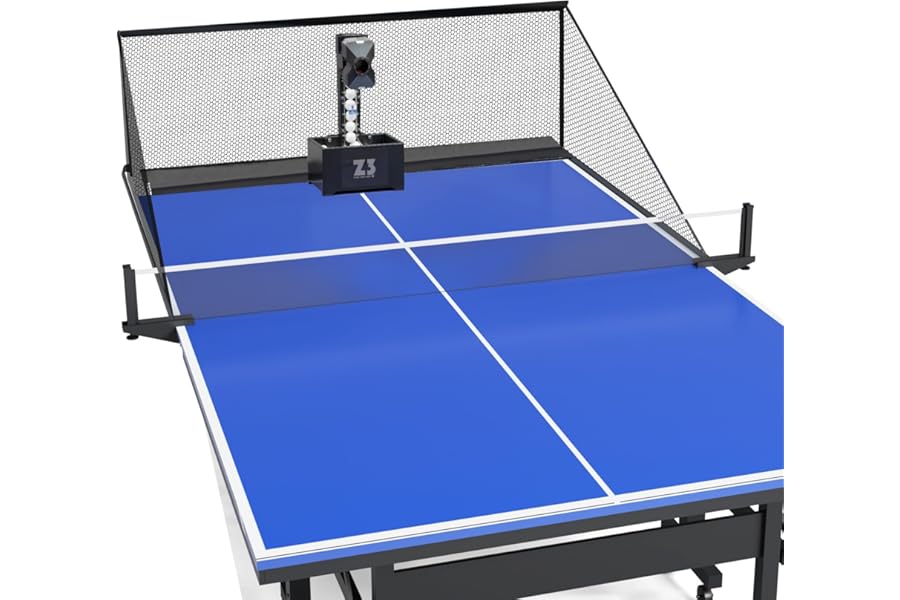 Table Tennis Robot with Remote Control, 100 Balls & Net, Professional Ping Pong Training Machine with Oscillate & Random Modes, Adjustable Spin/Speed/Frequency for Home, Club Practice