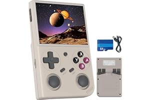 AIRUIDAS G350 Retro Game Console,Linux System RK3326 G350 Handheld Game Console Built-in 64G TF Card 4371 Games,3.5-inch IPS Screen, WiFi, Bluetooth 4.2, HDMI Output, 3200mAh Battery