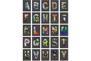 Artery8 Set Pack of 50 Street Art Graffiti Aesthetic A-Z Letters Fun Crafting Spelling Collage Kit Postcards Bedroom A6 14.8 x 10.5 cm (5.8 x 4.1)