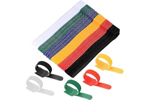 LJAPPLIED 120 Pieces Cable Ties, Cable Tidy Management, Reusable Straps Wire Tidy Ties, Colorful Cord Fastener Cable Organizer