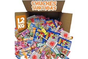 IAMI Caja Regalo Original Chuches y Caramelos Surtidos 1,2kg - Pack Golosinas Variadas con Frunitas, Kojak, Piruletas, Peta Zeta, Chicles y Más - Regalo Dulces