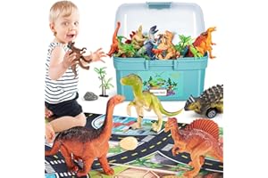 HahaGift Dinosaur Toys for 3 4 5 6 Year Old Boys Gifts, Dino Games for Kids Age 3 4 5 6 7 Year Old Boy Toys, Dinosaur Figures Play Mat Set for Boys Toy Age 3-5 Gifts for 3-6 Year Old Girls
