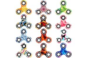 SCIONE Fidget Spinner 12 pezzi Giocattoli antistress per l'ansia Fidget Spinner regalo per bambini e adulti Giocattolo da dito con cuscinetto Spinner a mano colorato Fidget