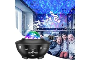 eLinkSmart Proyector Estrellas, Lámpara de Nocturna & Océano con Múltiples Modos de Luz, Proyector Galaxy con Altavoz Bluetooth, Iluminación Nocturna para Niños con Temporizador