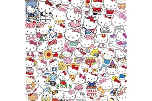 BJPERFMS Hello Kitty Sticker, Sanrio Sticker, 100 Stück Hello Kitty Aufkleber Pack, Kawaii Stickers, für Wasserflasche Laptop Gitarre Auto Motorrad Skateboard Gepäck, Vinyl wasserdichte, Graffiti Patches