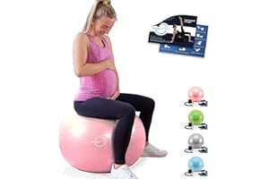‎VITALWORXX VITALWORXX Gymnastikball für Schwangere, extrem stabil, Sitzball Yogaball Pezziball mit Pumpe, mit Übungen für Schwangerschaft, Geburt, Gesundheit,