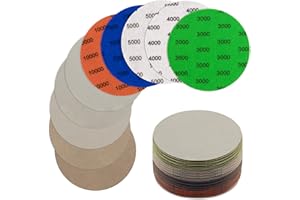 JatilEr Grit 3000/4000/5000/7000/1000/100000 okrągła tarcza szlifierska na mokro i na sucho zestaw flokowanych podkładek szlifierskich orbitalnych do szlifowania i polerowania akcesoriów do młynków elektrycznych