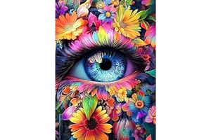 MAXBYE 5D Diamond Painting Kits, Diamond Art Kits Flowers Eyes Round Full Drill Gem Cross Stitch for Adults Beginner, DIY Crystal Art Craft Home Wall Decor Birthday Holidays Gifts 30x40cm