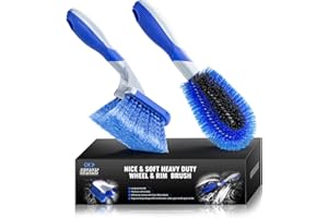lesasas Alloy Wheel Brush for Cleaning Car Wheels Car Brush for Washing the Car and Motorcycle Cleaning - Ideal Car Cleaning Products of Alloy And Steel Rims- Tyre Brush