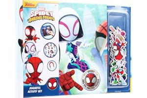 DISNEY STORE Disney Junior Spidey and his Amazing Friends - Libro magnético de actividad, 40 imanes, juego interactivo, diversión creativa, ideal para viajes (SP24358)