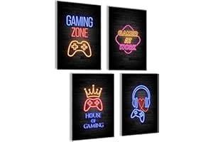mojoliving Plakat gamingowy, dekoracja do gier, plakat ścienny dla graczy, do pokoju młodzieżowego, dla graczy, fajny prezent dla graczy, zestaw obrazów do gier na biurko