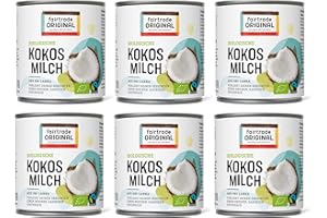 ‎FAIRTRADE ORIGINAL 6 x Bio Kokosmilch 270 ml Dose | von Fairtrade Original | aus Sri Lanka | natürliche Kokos Milch Bio ist ideal für asiatische Gerichte | für einen reichen, sahnigen Geschmack | 100% Bio