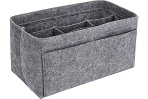 Berkelen Organiseur de Sac à Main en Feutre, Multi-poches Bag in Bag Organzier Sac à main Doublure Organisateur, Sac de Rangement Cosmétique avec Compartiments Amovibles pour Femme (Taille L)