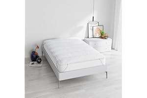 ITALIAN BED LINEN Pojedynczy topper 80 x 195 cm, elegancki, wyprodukowany we Włoszech, pikowany z gumkami dla maksymalnego komfortu