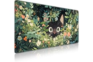 Acezeek Schreibtischunterlage Gaming Mauspad, Mousepad XXL 900 * 400MM Mouse Pad mit Wasserdicht und Anti-Rutsch Basis für Büro&Zuhause Verbessert Geschwindigkeit(Katze)