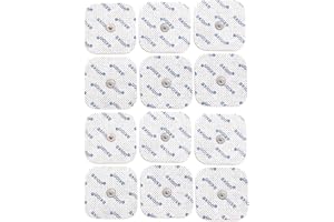 ‎AXION 12 TENS-EMS Elektroden-Pads 5x5 cm - kompatibel mit TENS-EMS Geräten von Sanitas & Beurer 3,5 mm Druckknopf | Wiederverwendbare Klebeelektroden-Pads | Med. Produkt von axion