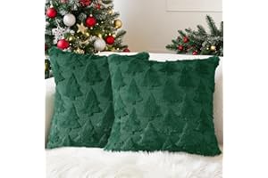 Voqeen Fundas de Cojín 45x45cm para Halloween Navidad Funda Almohada Juego de 2 Fundas Cojines de Peluche 3D para Silla Sofá Dormitorio Salón Decoración del Hogar