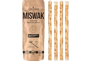ORINKO Set med 4 siwakpinnar - 100 % naturlig tandborste - rengöringsmedel, desinfektionsmedel och blekning - ekologisk, biologiskt nedbrytbar och vegansk - e-bok erbjuds