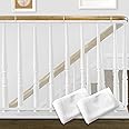 2 Pack 300x80cm Indoor Outdoor Baby Safety Stair Railing Net Baby Proofing Stair Balcony Banister Rail Guard Child Safety Stair Protection Safe Rail, White