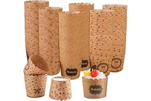 AMSGANK 150 Pezzi Pirottini per Muffin Carta, Stampi Muffin Pirottini Cupcake Carta e Getta per Feste, Party, Matrimonio, Compleanno, Halloween, Natale (Colore Marrone)