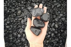 TRANS - PAL Natural Black Polished Pebbles, 30-50 mm, Decorative River Stones for Garden and Aquarium, 25 kg