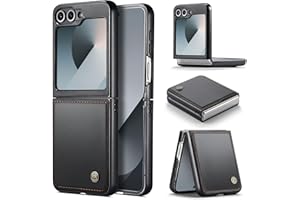 Phernykas Handyhülle für Samsung Galaxy Z Flip 6 hülle Leder, Klapphülle mit Standfunktion und Kartenfächern Cover Galaxy Z Flip 6 360 Grad hülle Stoßfeste Flip Case (Schwarz)
