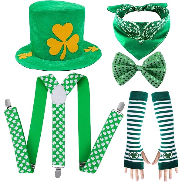Disegni da ricamo per il giorno di San Patrizio Trifoglio Arpa irlandese Bandiera irlandese Cuore Cappello da folletto Disegni regalo irlandesi Set di 4 mini modelli - Italia