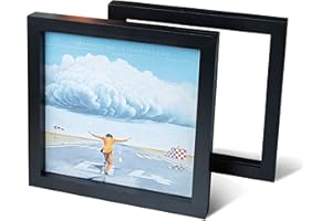 VINYLRECORDSLOVE Cornici per dischi vinile | 2x Cornice per dischi in nero | Cornice per vinile in legno | Cornici porta dischi da parete | Cornice per foto in vinile e cornice in vinile | Cornice per dischi