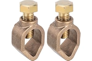 sourcing map Pince de Mise à la Terre pour Tige de Mise à la Terre, 13,8 mm, Connecteur de Fil, Idéal pour les Tuyaux, Lot de 2