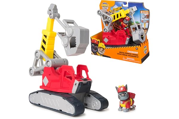 Ruben & Compagnie - Grue Puissante De Charlie - Voiture Figurine Pat Patrouille À Collectionner - Dessin Animé Aventures Constructions - Pat Patrouille Jouet - Voiture Enfant - Jouet Enfant 3 Ans Et +