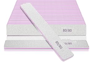 METEOROCK 25 Pezzi Lima Per Unghie Professionale Grana 80/80, Lima Per Unghie A Doppia Faccia, Lima Per Unghie Quadrata Grossolana Per Manicure E Pedicure, Lima Per Unghie Per La Casa E Il Salone