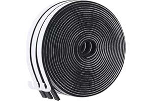KAPOOSY Weather Stripping Door Seal, 6mm W X 3mm T Adhesive Foam Tape, Window Door Draught Excluder Air Conditioner Gasket Foam Tape, Total Length 15M (3 Rolls)