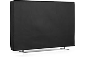 kwmobile Osłona przeciwpyłowa do telewizora 61.0 cm - materiałowy pokrowiec na telewizor do wewnętrznych telewizorów z płaskim ekranem - czarny