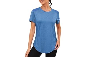 Gyabnw T-Shirt Sportiva da Donna Maglietta Sportiva Donna Manica Corta Spalla in Rete Traspirante Top Fitness Yoga Corsa Danza